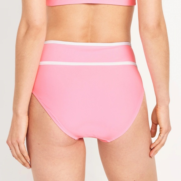NWT OLD NAVY High-Waisted Bikini Swim Bottoms  Color: Pink Edge Neon - Picture 3 of 10